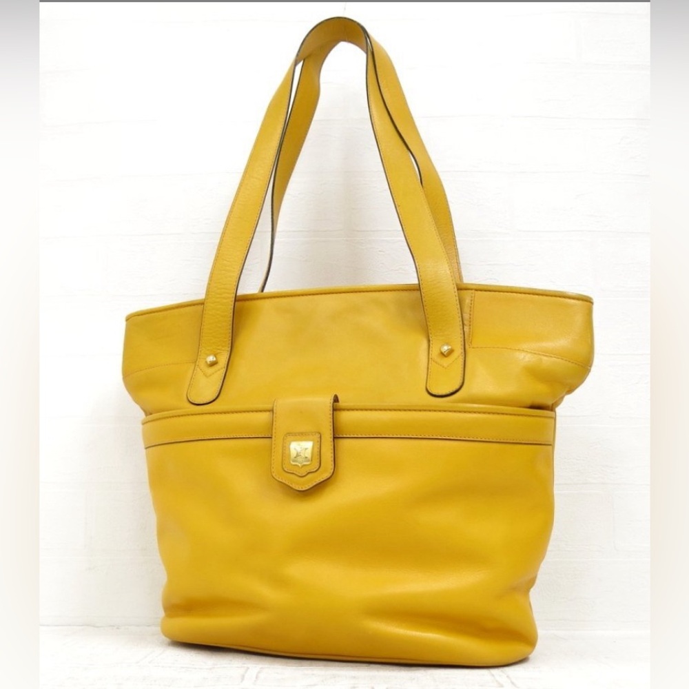 Celine Macadam Leather Handbag Brown